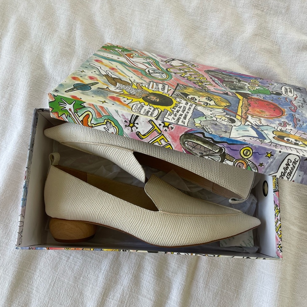 Jeffery Campbell Viona Lizard Embossed Pointed Toe Loafers